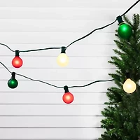 Northlight 10-Count Frosted Red White And Green G50 9ft Green Wire String Lights