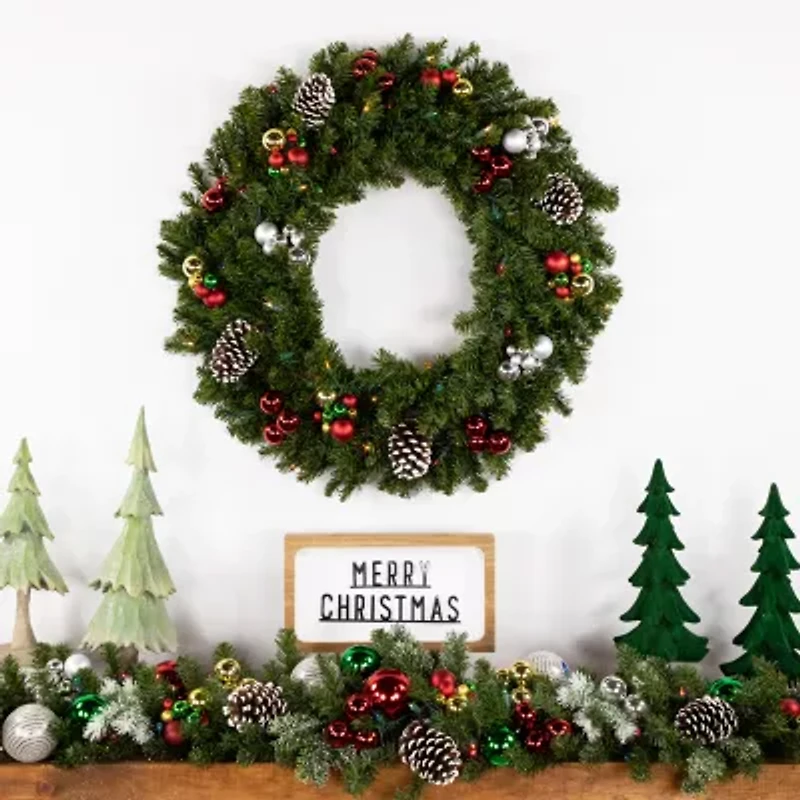 Northlight Pre-Lit Canadian Pine - 30in - Multi Lights Wreath