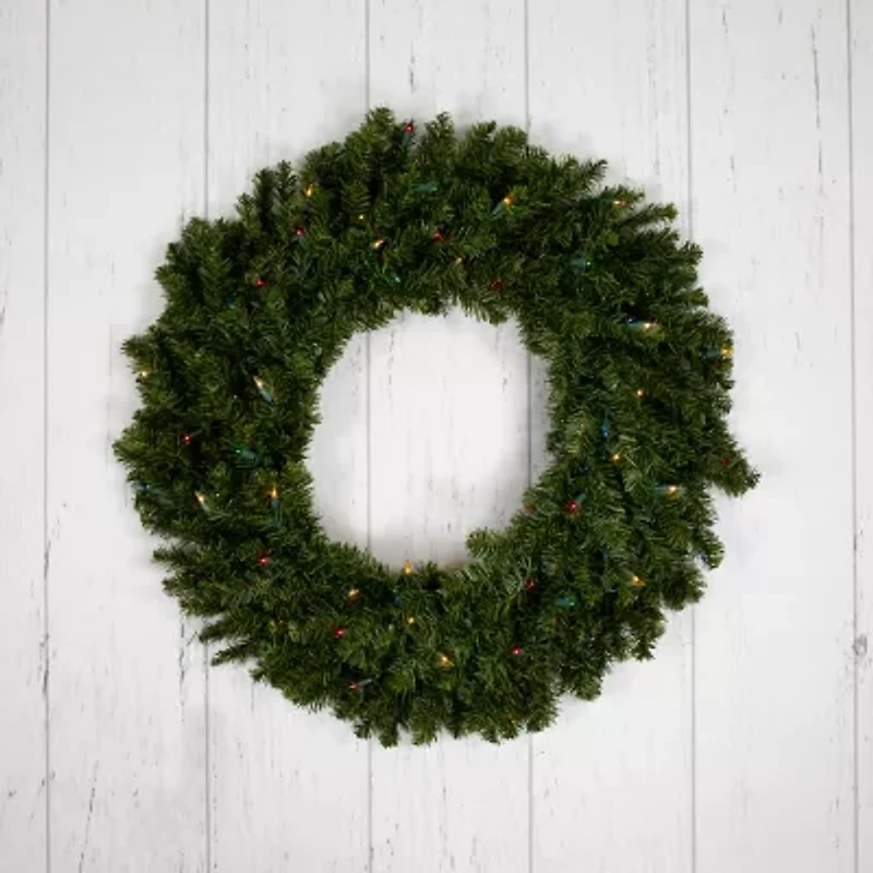 Northlight Pre-Lit Canadian Pine - 30in - Multi Lights Wreath