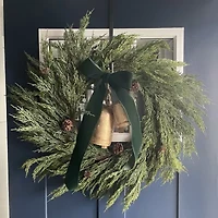 Northlight Real Touch™️ Cedar With Pinecones - 24in - Unlit Wreath