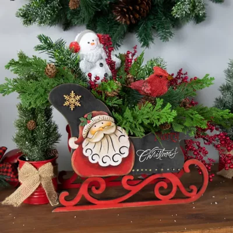 Northlight Santa Claus Inmerry In Sleigh - 11.5in Christmas Tabletop Decor