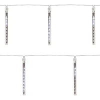Northlight Set Of 10 White Dripping - 14.25 Ft Clear Wire Outdoor Icicle Lights