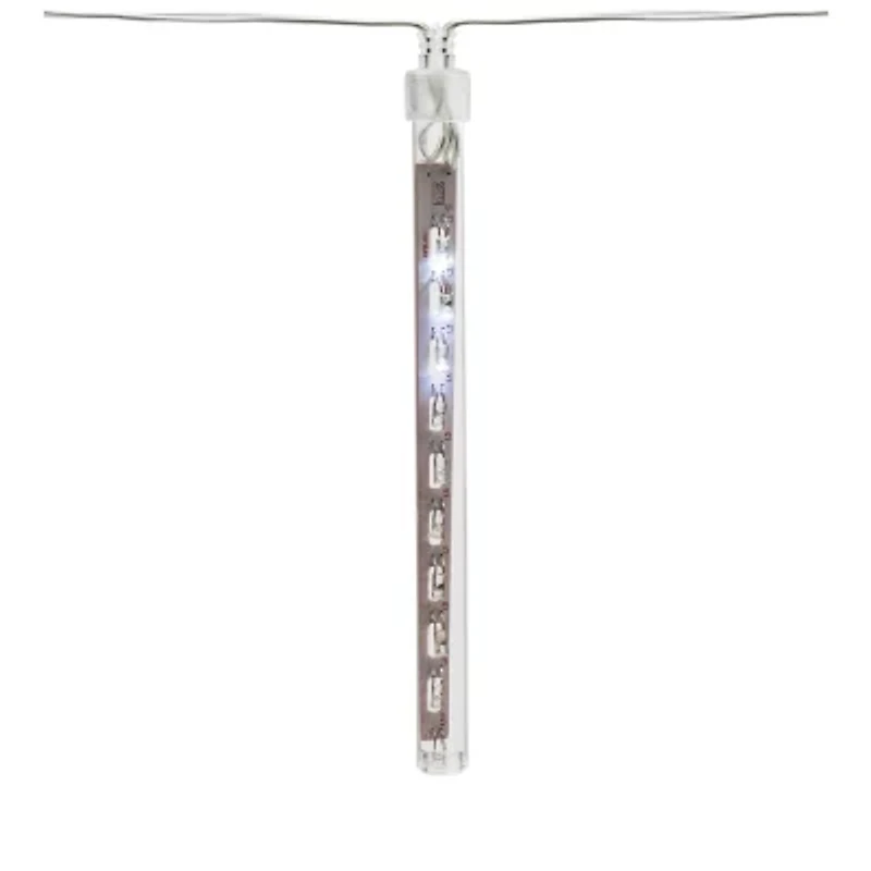 Northlight Set Of 10 White Dripping - 14.25 Ft Clear Wire Outdoor Icicle Lights
