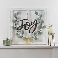 Northlight 23.75in Joy Window Frame With Holly Wall Sign