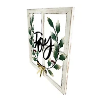 Northlight 23.75in Joy Window Frame With Holly Wall Sign