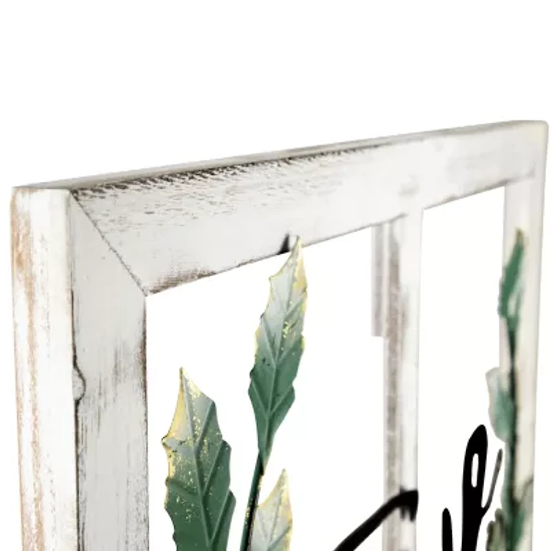 Northlight 23.75in Joy Window Frame With Holly Wall Sign