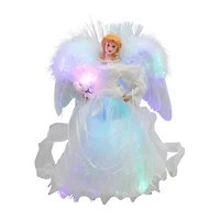 Northlight Fiber Optic Color-Changing Angel With Dove - 12in - White Christmas Tree Topper