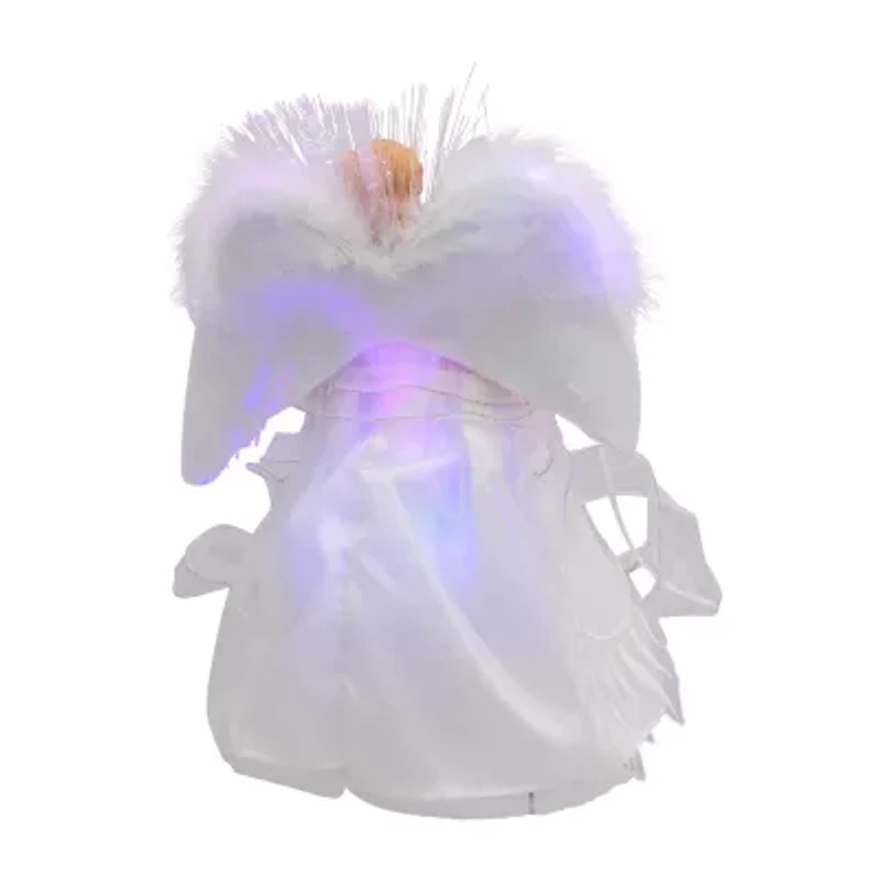 Northlight Fiber Optic Color-Changing Angel With Dove - 12in - White Christmas Tree Topper