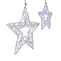 Northlight Led Lighted Stars- 18in - Set Of 2 - Cool White Lights Christmas Window Decor