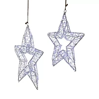 Northlight Led Lighted Stars- 18in - Set Of 2 - Cool White Lights Christmas Window Decor