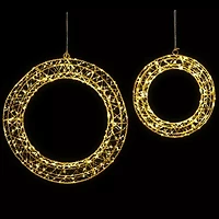 Northlight Led Lighted Hanging- 18in - Set Of 2 - Gold Lights Christmas Window Decor