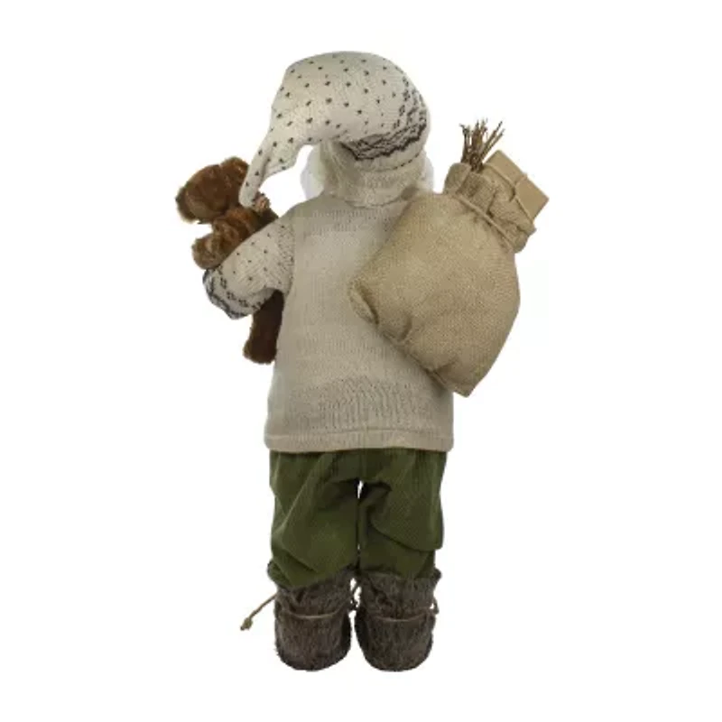Northlight 2ft Standing With A Plush Bear And Lantern Christmas Figurine