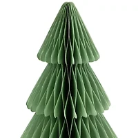 Northlight Accordion Honeycomb Foldable Paper- 15in - Green And Ivory - Set Of 3 1 Foot Christmas Tree