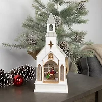 Northlight Led Lighted Holy Family Church Scene - 12in Christmas Snow Globe