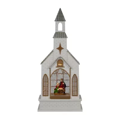Northlight Led Lighted Holy Family Church Scene - 12in Christmas Snow Globe