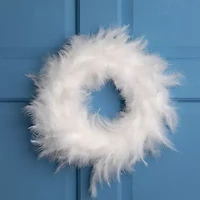 Northlight 15" Wispy Feather Wreath