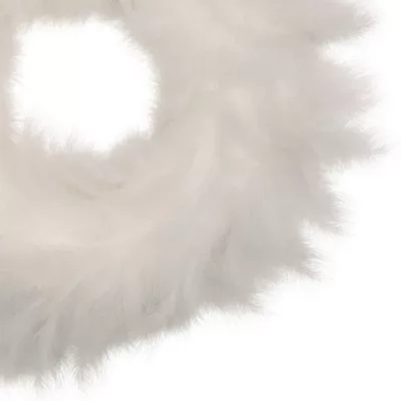 Northlight Wispy Feather - 14.5in - Unlit - Winter White Wreath