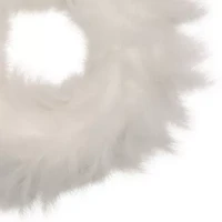 Northlight Wispy Feather - 14.5in - Unlit - Winter White Wreath