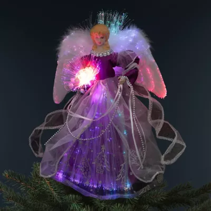 Northlight Lighted Fiber Optic Color Changing - 12in - Purple Christmas Tree Topper