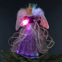 Northlight Lighted Fiber Optic Color Changing - 12in - Purple Christmas Tree Topper