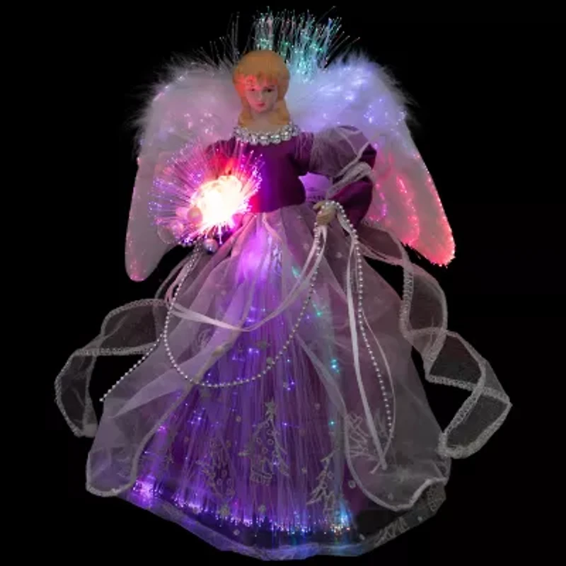 Northlight Lighted Fiber Optic Color Changing - 12in - Purple Christmas Tree Topper