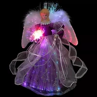 Northlight Lighted Fiber Optic Color Changing - 12in - Purple Christmas Tree Topper