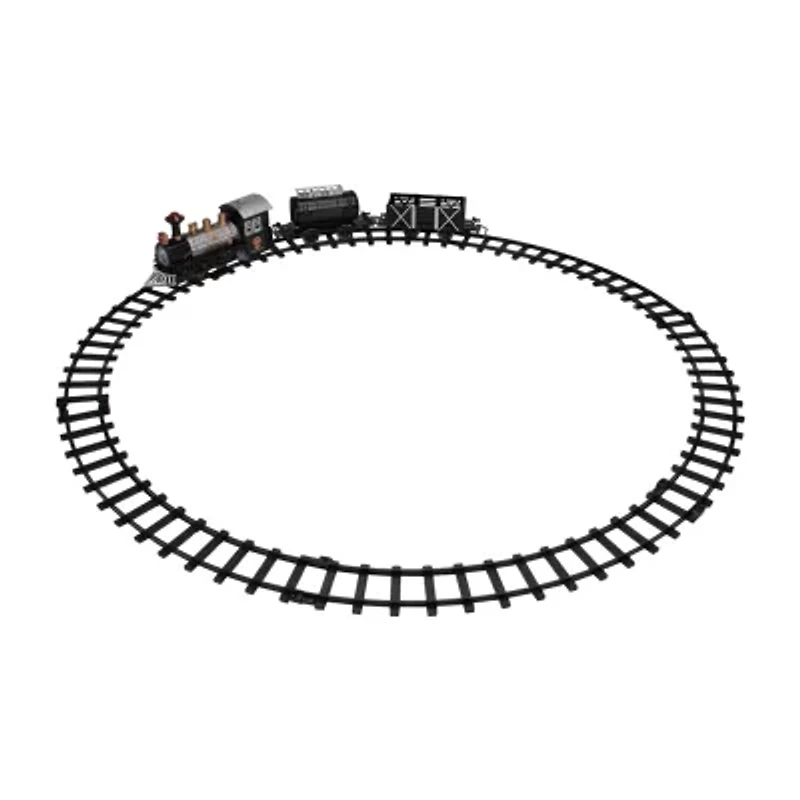 Northlight 9-Piece B/O Black And Silver Lighted & Animated Classic With Sound Christmas Tabletop Decor