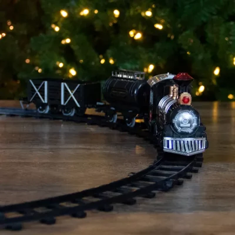 Northlight 9-Piece B/O Black And Silver Lighted & Animated Classic With Sound Christmas Tabletop Decor
