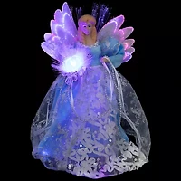 Northlight Lighted Fiber Optic Angel - 12in - Blue And White Christmas Tree Topper