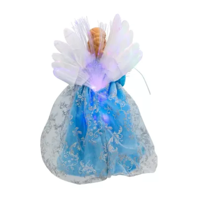 Northlight Lighted Fiber Optic Angel - 12in - Blue And White Christmas Tree Topper