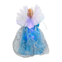 Northlight Lighted Fiber Optic Angel - 12in - Blue And White Christmas Tree Topper