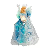 Northlight Lighted Fiber Optic Angel - 12in - Blue And White Christmas Tree Topper