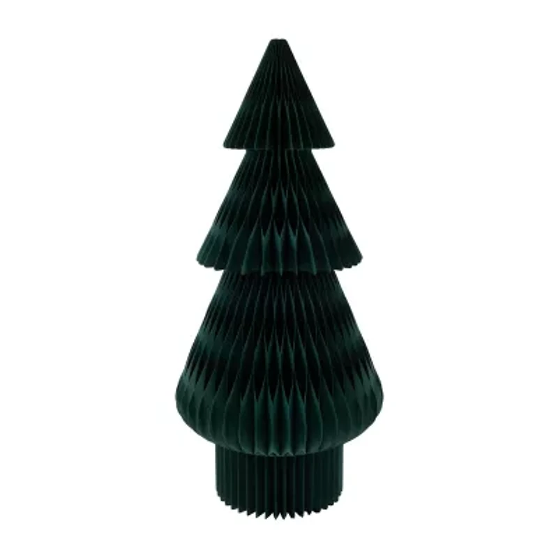 Northlight Tall Accordion Honeycomb Foldable Paper Dark Green 4 Foot Christmas Tree
