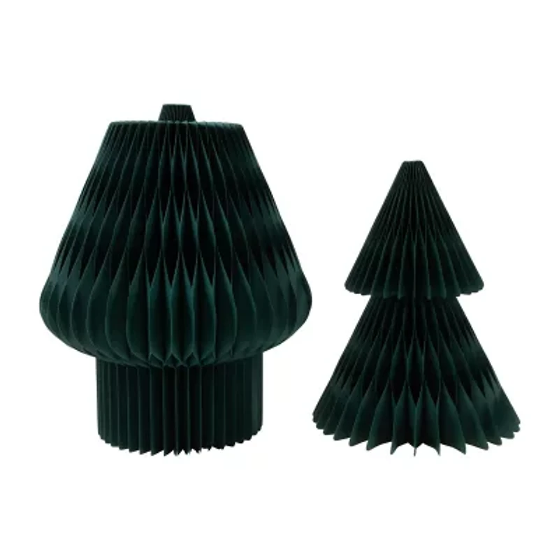Northlight Tall Accordion Honeycomb Foldable Paper Dark Green 4 Foot Christmas Tree