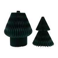 Northlight Tall Accordion Honeycomb Foldable Paper Dark Green 4 Foot Christmas Tree