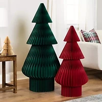 Northlight Tall Accordion Honeycomb Foldable Paper Dark Green 4 Foot Christmas Tree