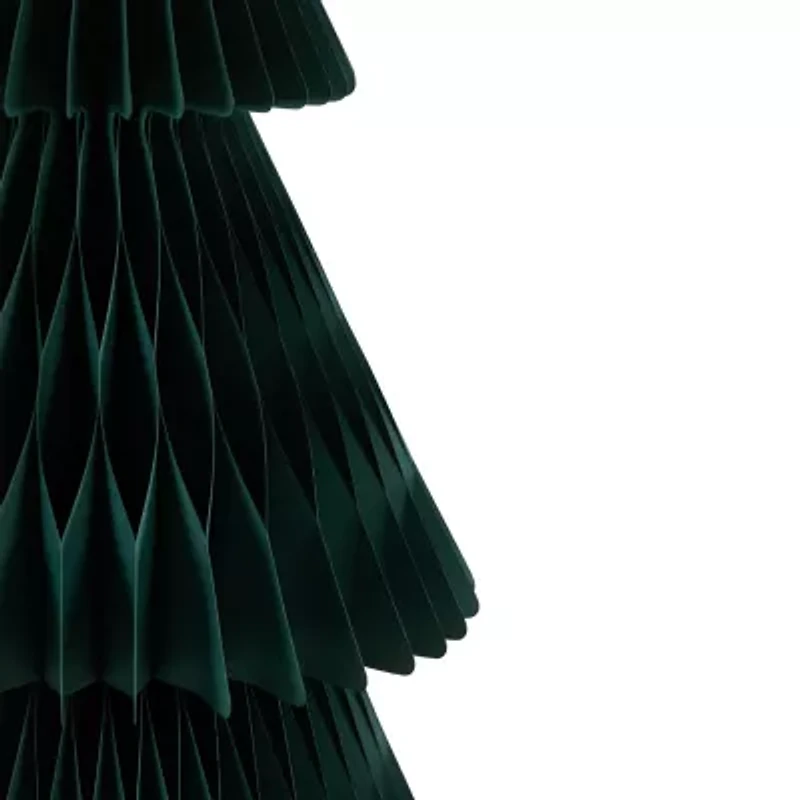 Northlight Tall Accordion Honeycomb Foldable Paper Dark Green 4 Foot Christmas Tree