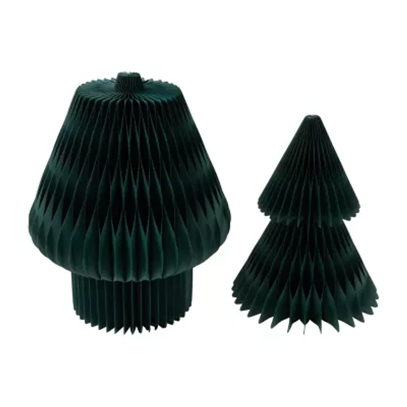 Northlight Tall Accordion Honeycomb Foldable Paper Dark Green 4 Foot Christmas Tree