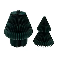 Northlight Tall Accordion Honeycomb Foldable Paper Dark Green 4 Foot Christmas Tree