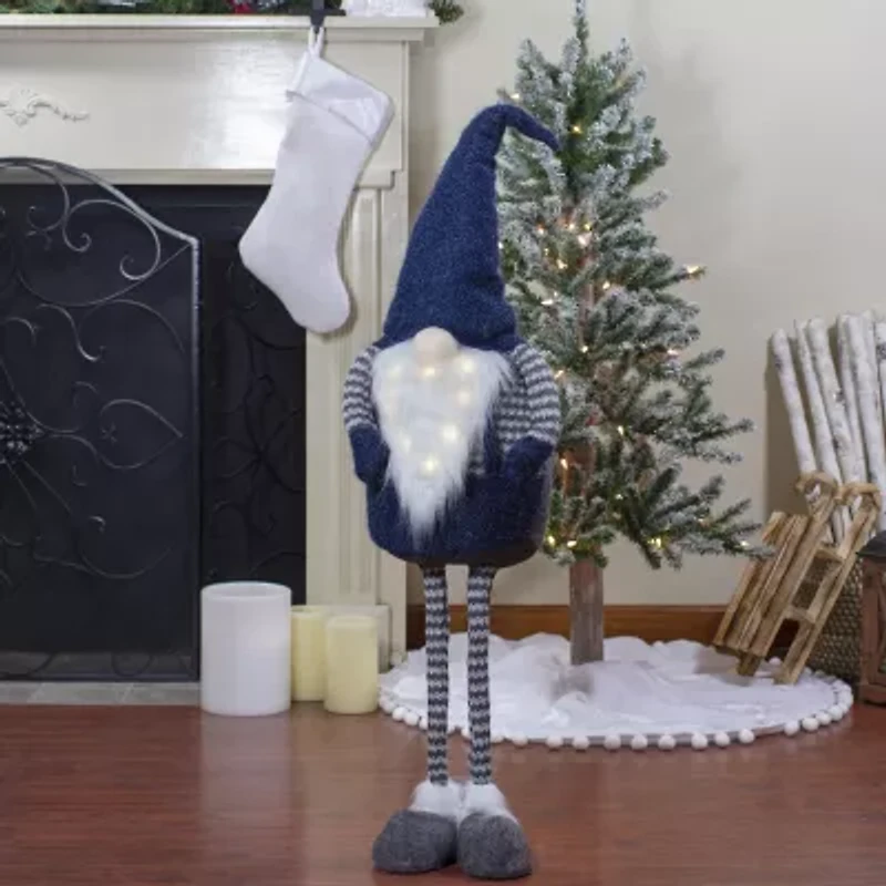 Northlight Led Lighted Extendable Figure - 41in - Blue And Gray Christmas Gnome