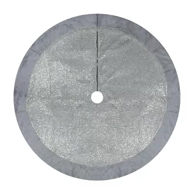 Northlight 48in Gray And Silver Faux Fur Snake Skin Pattern Indoor Tree Skirt