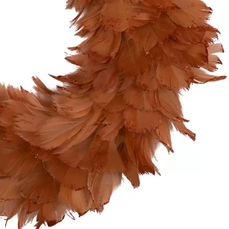 Northlight 15" Two Tone Feathers Wreath