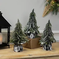 Northlight Mini Silvery Pine Downswept - 9.5in - Set Of 3 1 Foot Pine Christmas Tree