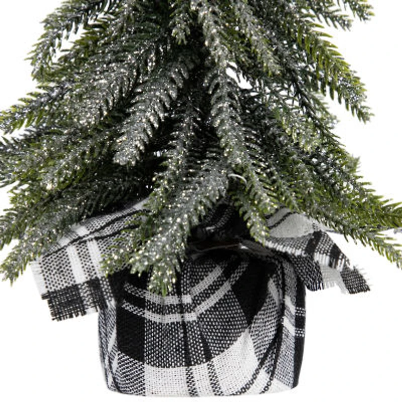 Northlight Mini Silvery Pine Downswept - 9.5in - Set Of 3 1 Foot Pine Christmas Tree