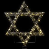 Northlight Led Lighted Sequined Star Of David Hanukkah - 36in Christmas Yard Art