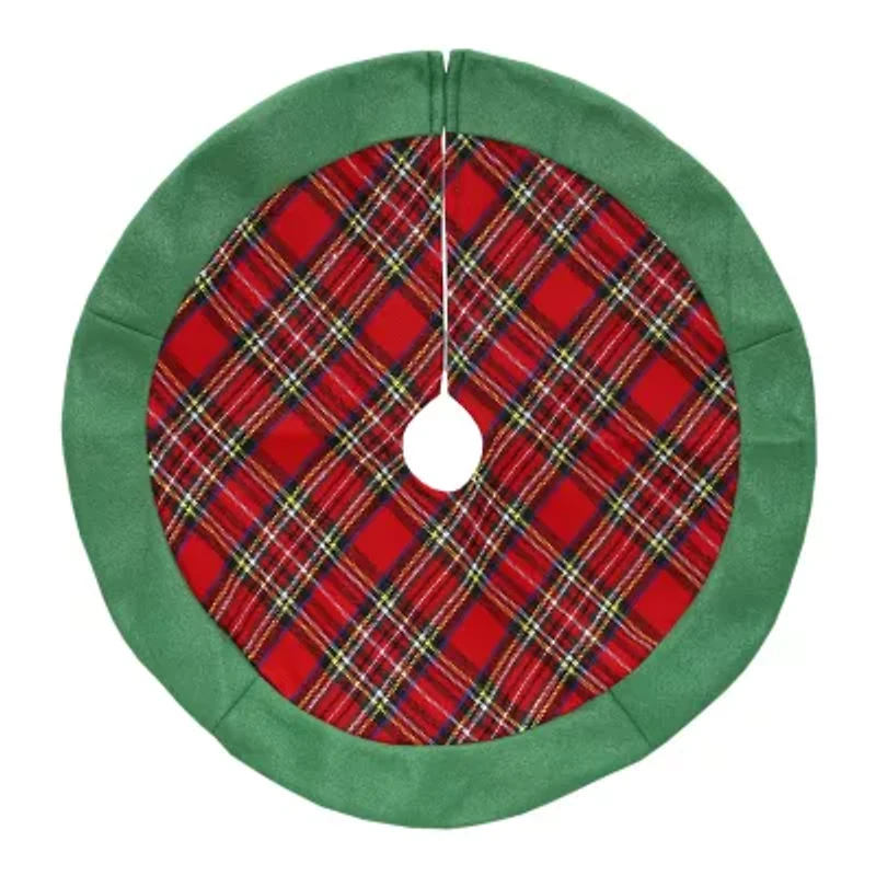 Northlight 24in Green And Red Tartan Indoor Tree Skirt