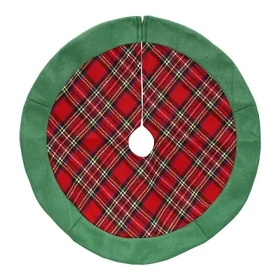 Northlight 24in Green And Red Tartan Indoor Tree Skirt
