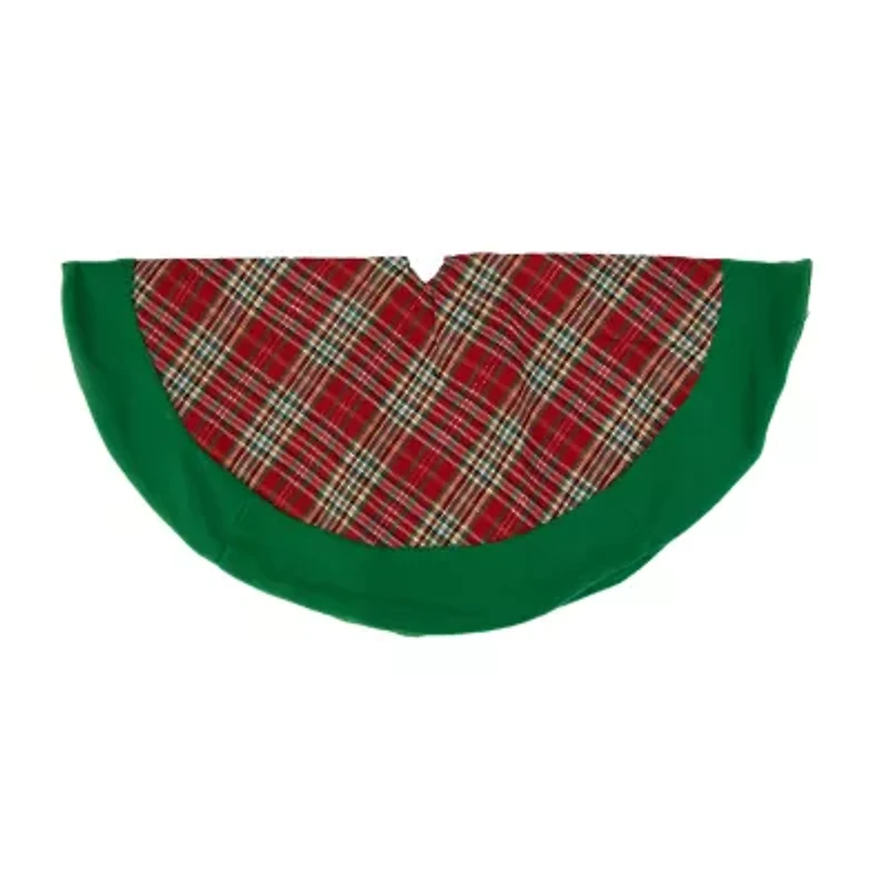 Northlight 24in Green And Red Tartan Indoor Tree Skirt