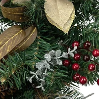 Northlight 28in Mixed Pine Berry And Poinsettia Artificial Teardrop - Unlit Swag