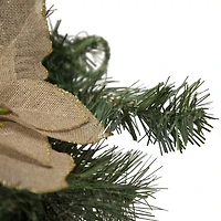 Northlight 28in Mixed Pine Berry And Poinsettia Artificial Teardrop - Unlit Swag